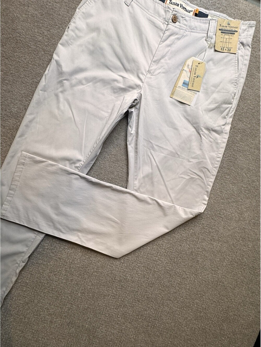 Tailor Vintage Men's W34 x L32 Greenwich Slim Fit Tan (989)